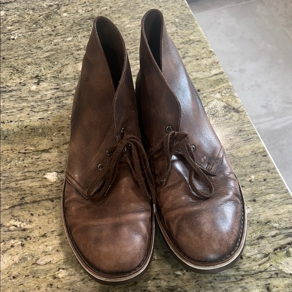 Clarks Mens Brown Leather Chukka Bushacre Desert Boots 2 Eye 15522